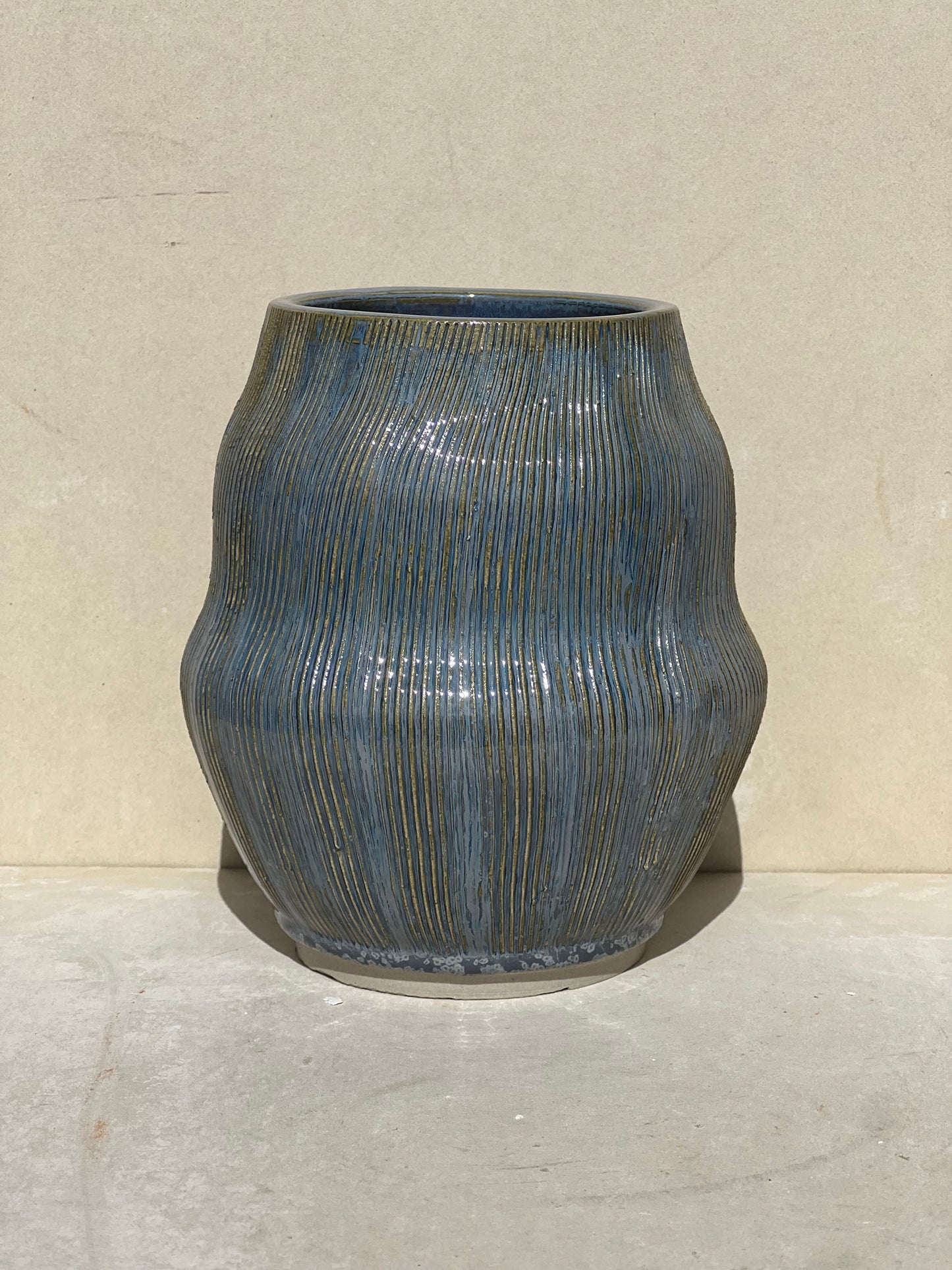 Blue Textured Vase