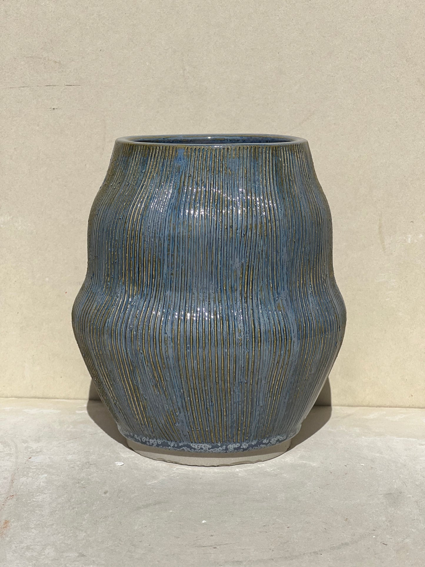Blue Textured Vase