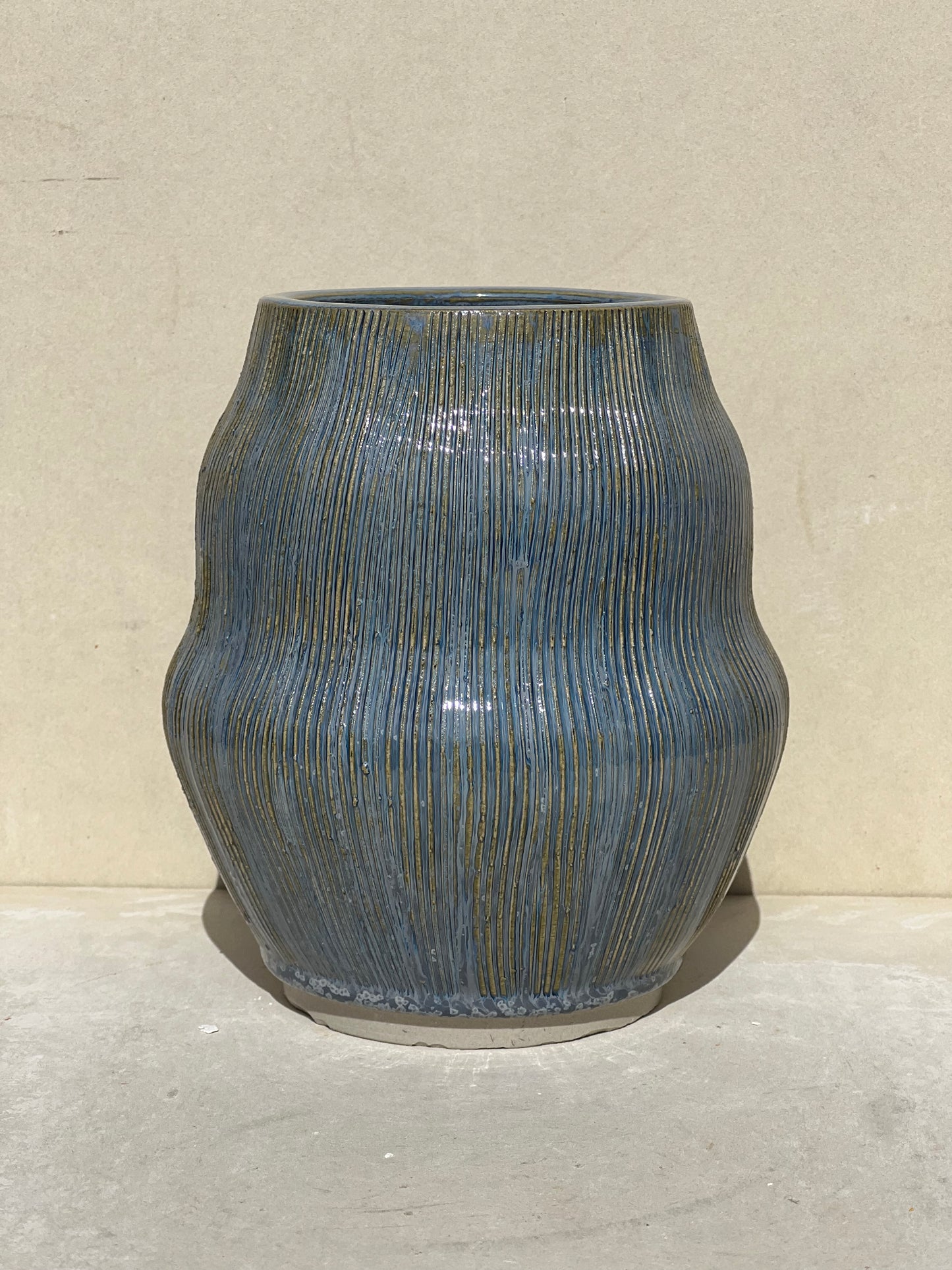 Blue Textured Vase