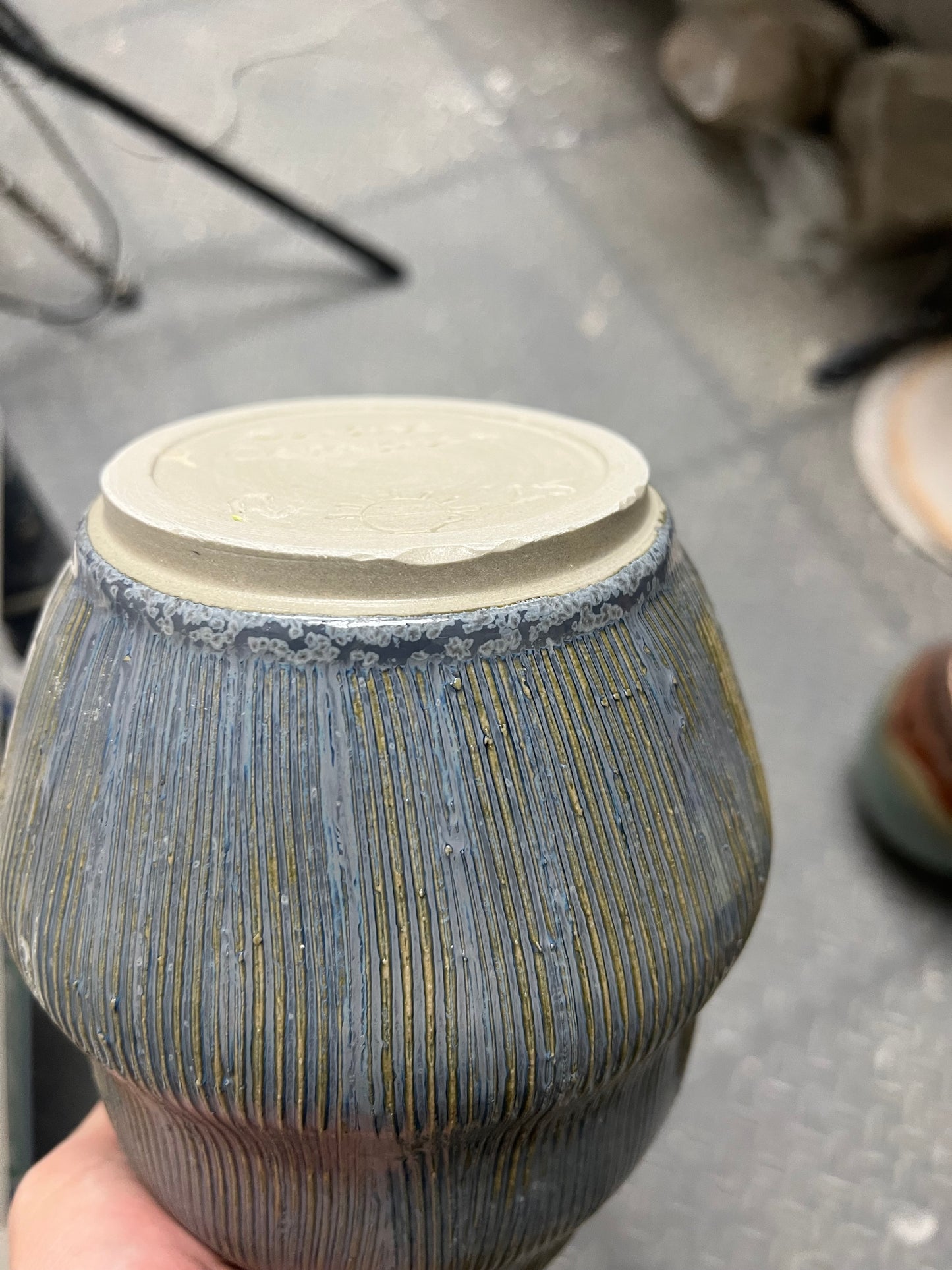 Blue Textured Vase