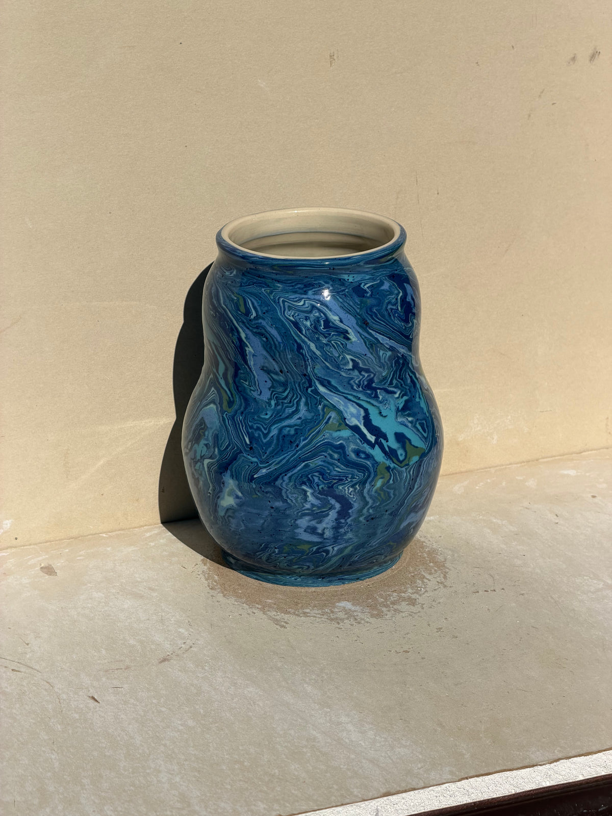 Marbled Blue Vase