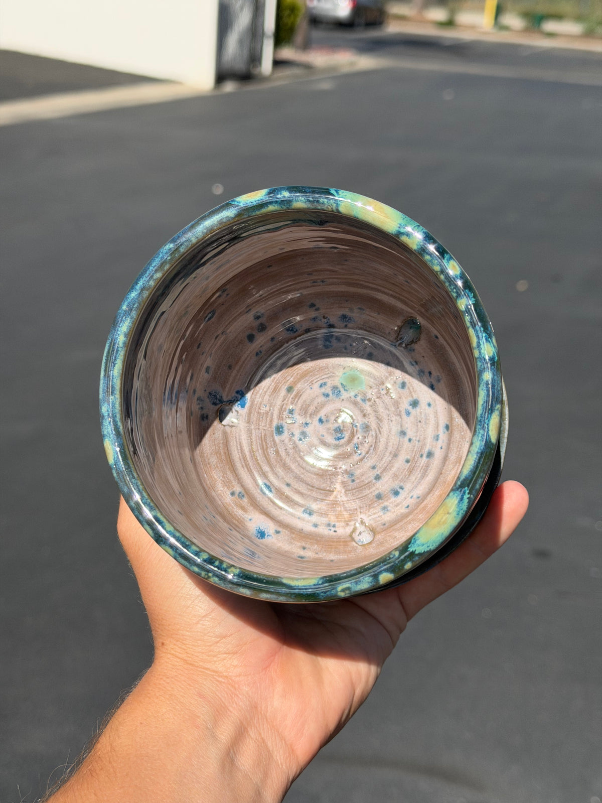 Green Speckled Planter