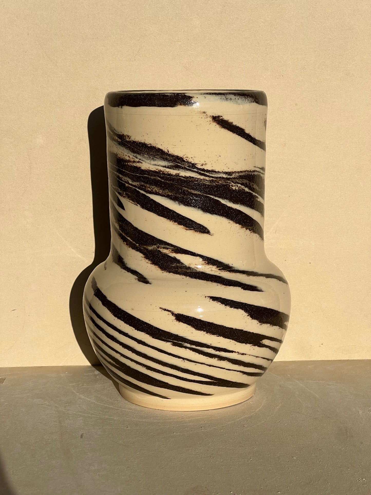 Neutral Marbled Vase