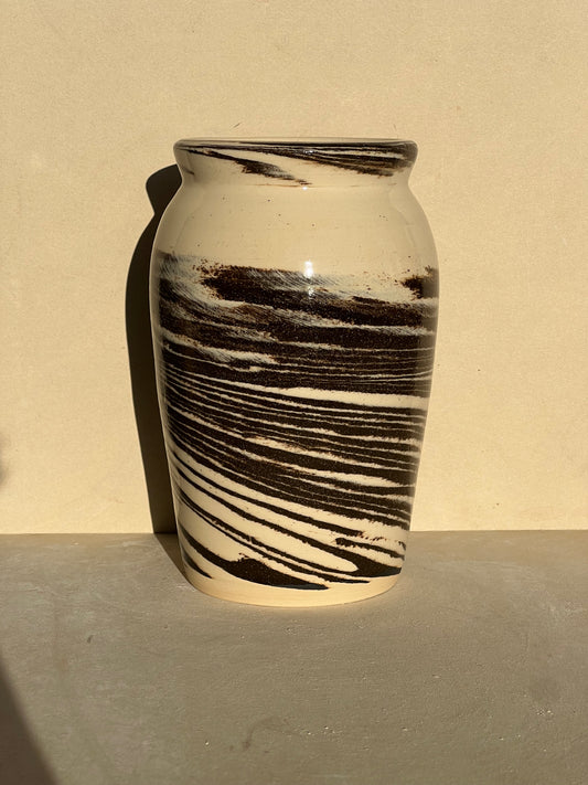 Neutral Marbled Vase