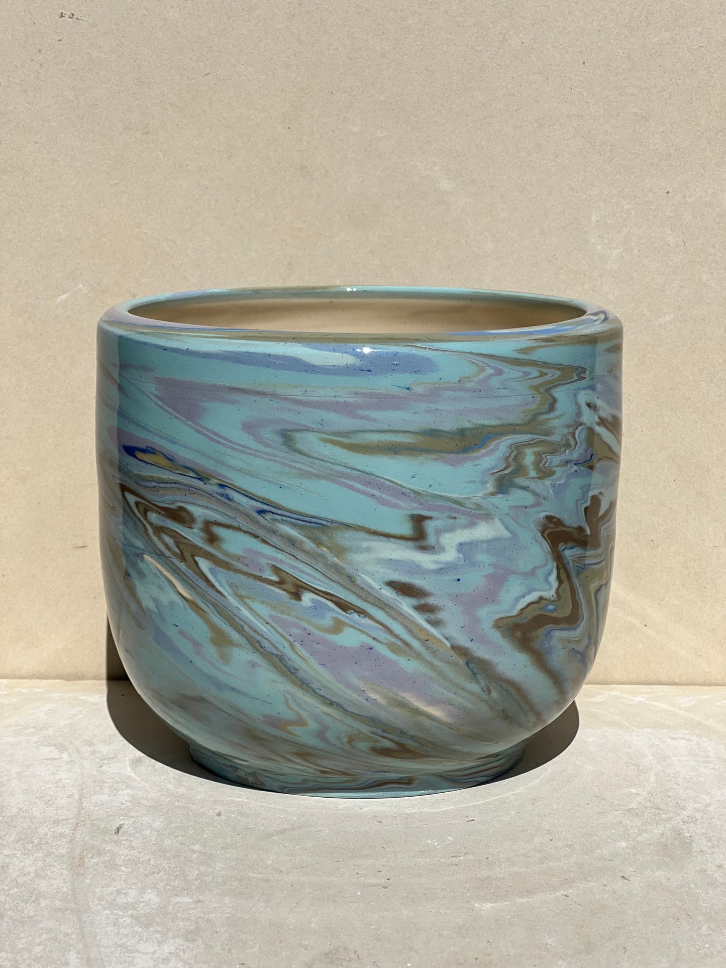 Marbled Nerikomi Blue and Green Planter