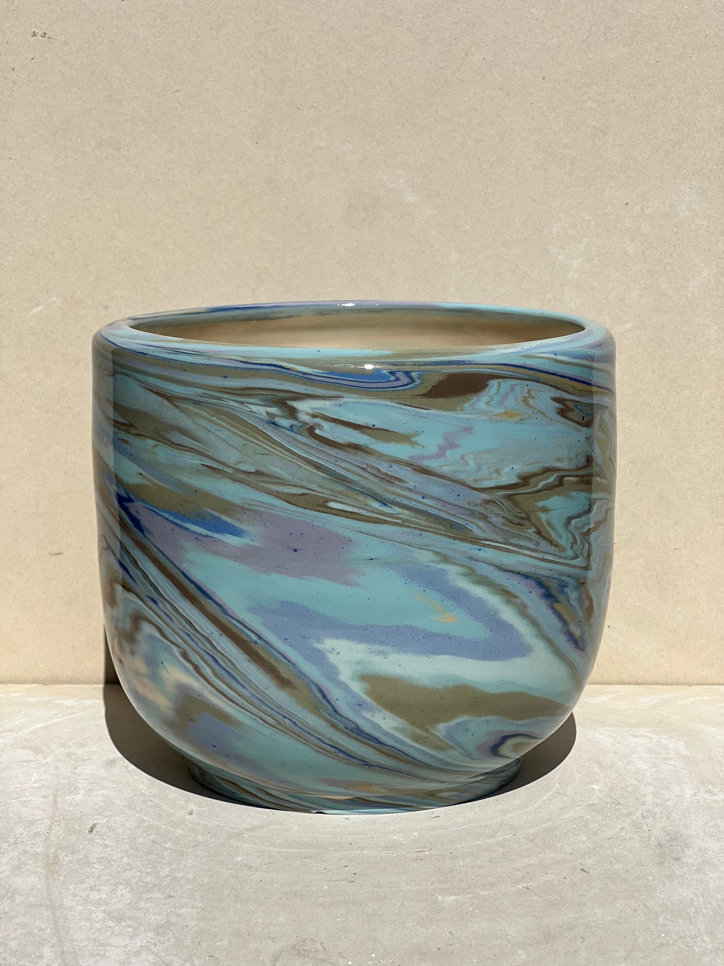 Marbled Nerikomi Blue and Green Planter