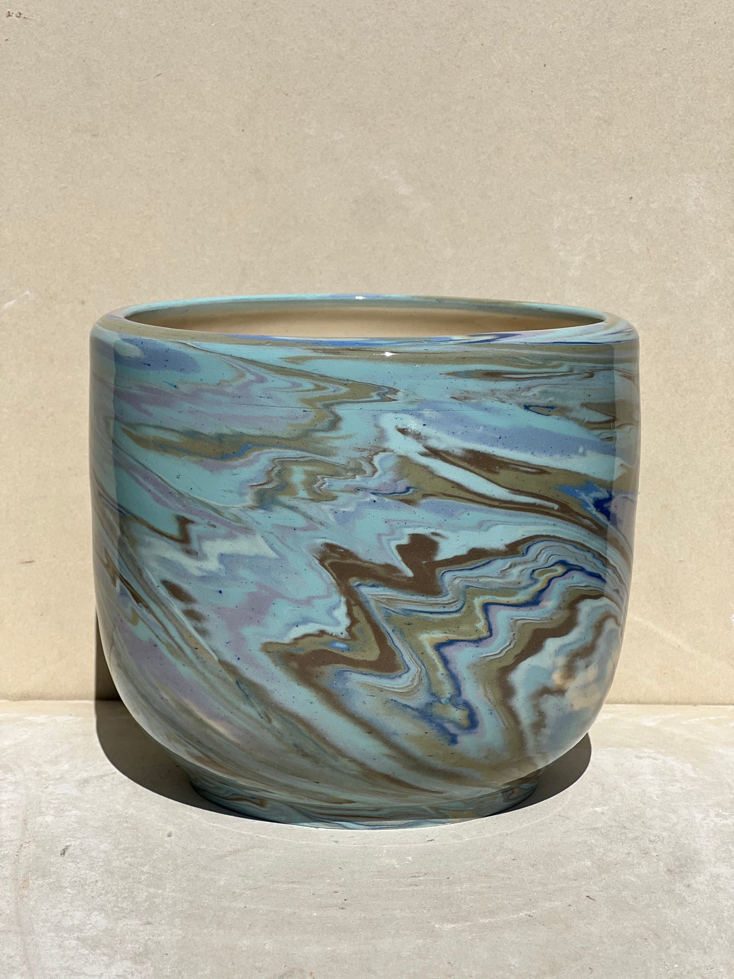 Marbled Nerikomi Blue and Green Planter