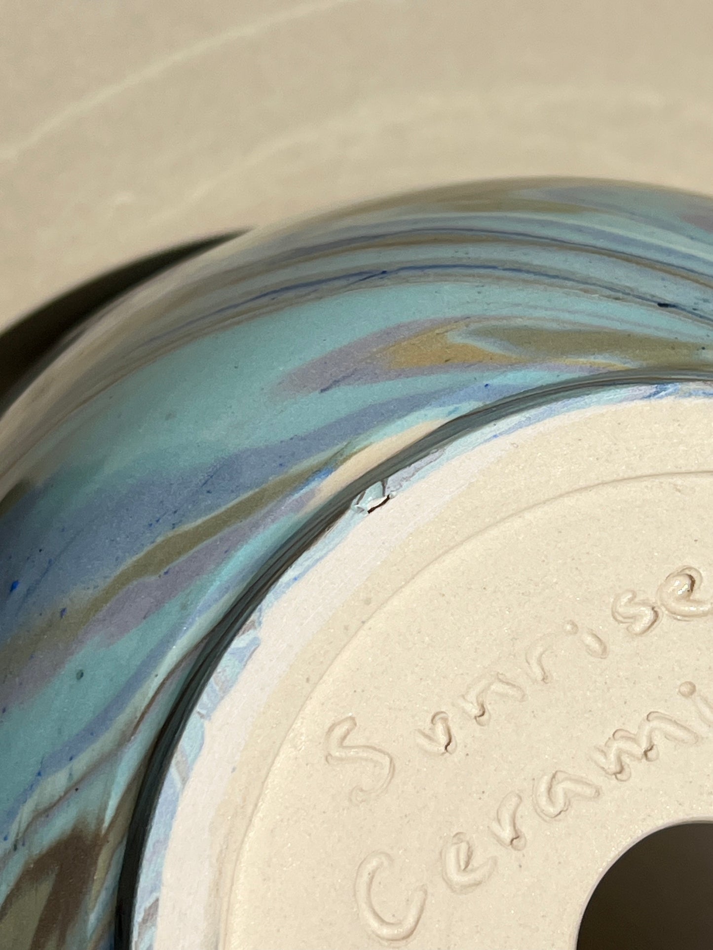Marbled Nerikomi Blue and Green Planter