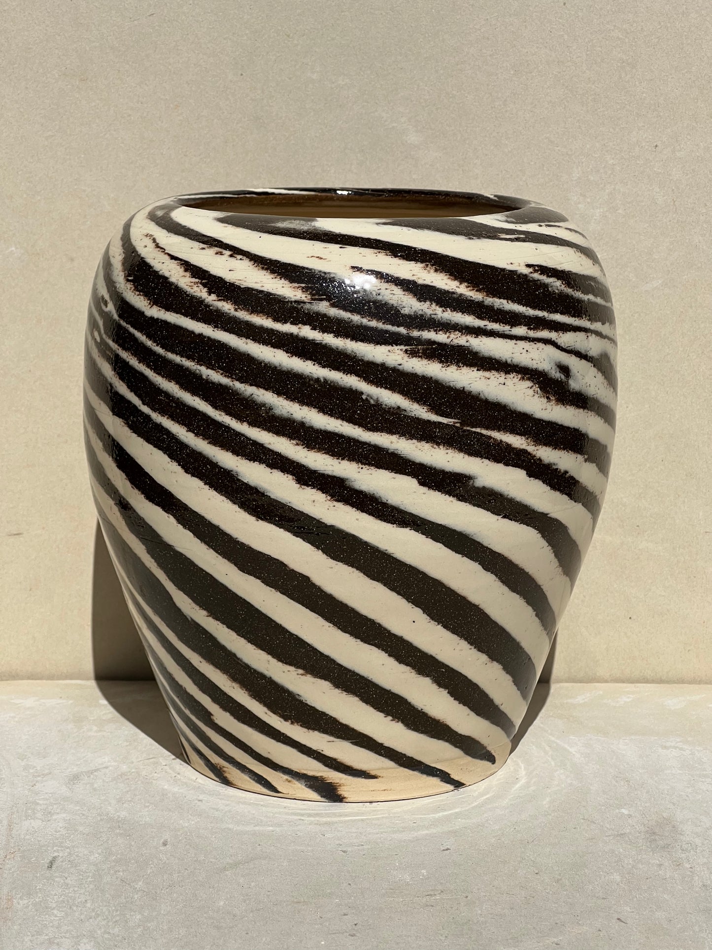 Neutral Marbled Vase