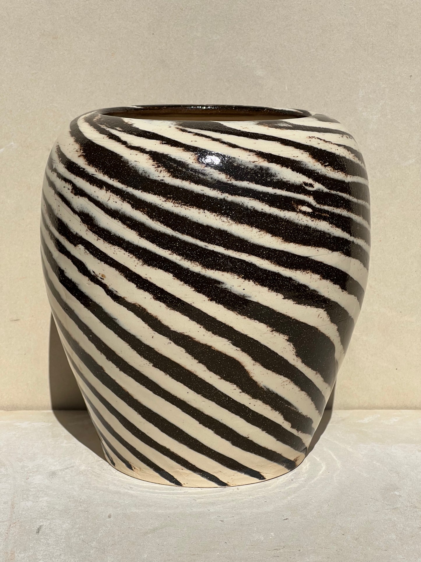 Neutral Marbled Vase