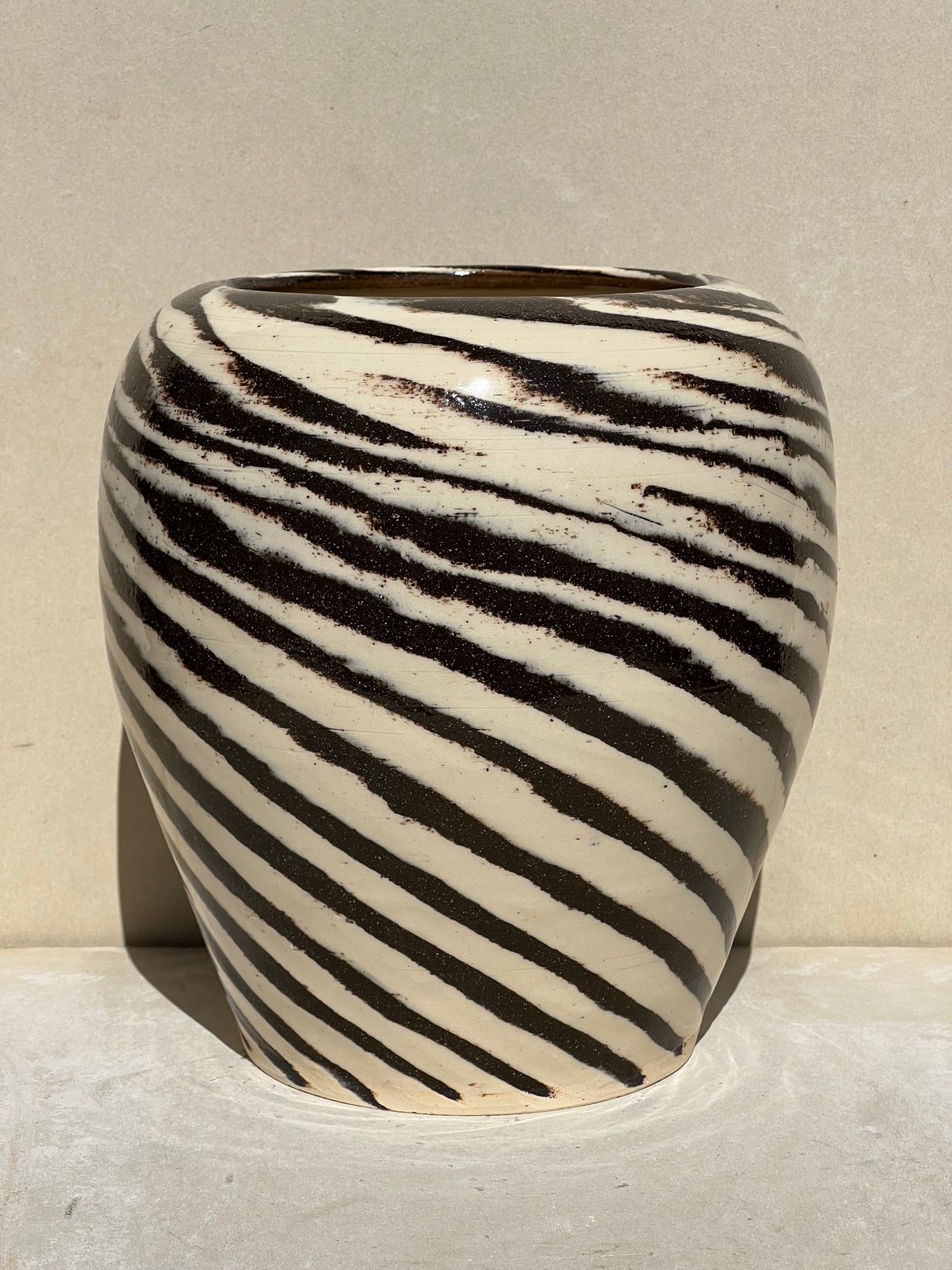 Neutral Marbled Vase