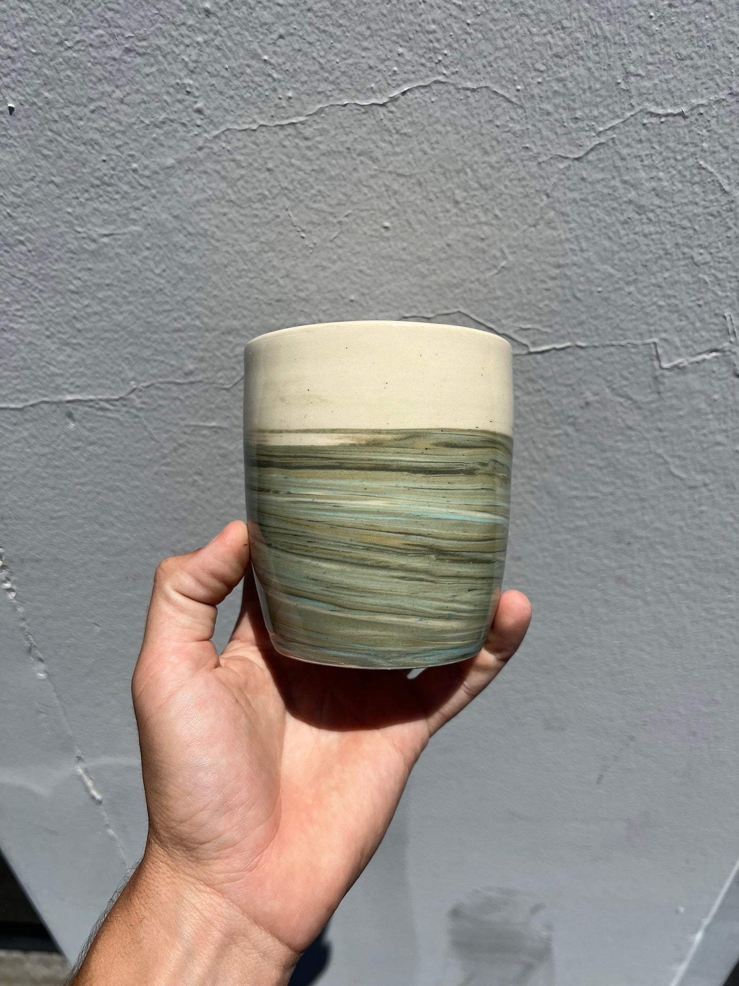 Sage Earth Marbled Clay Cup
