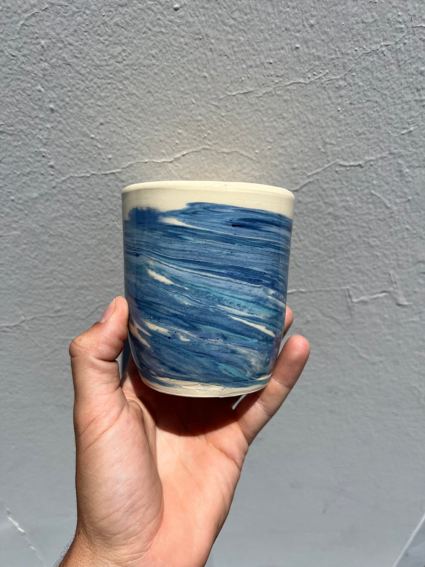Ocean Drift Marbled Clay Cup