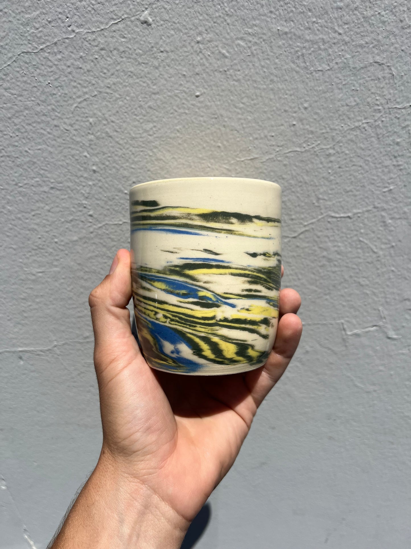 Yellow and Green Nerikomi Cup