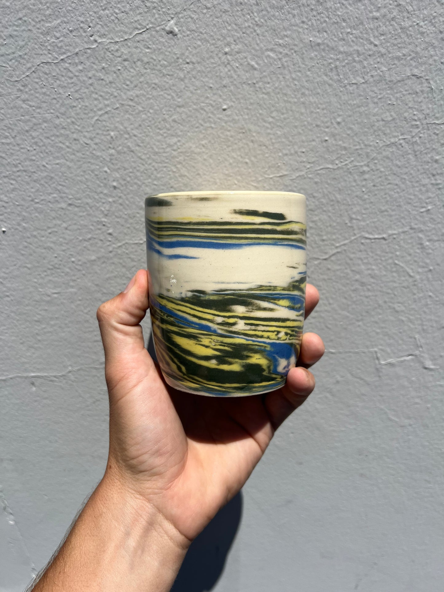 Yellow and Green Nerikomi Cup