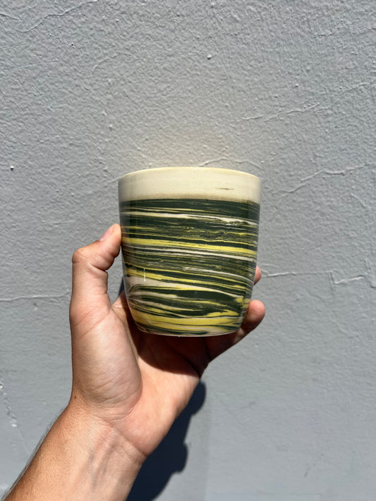 Green and Yellow Nerikomi Cup