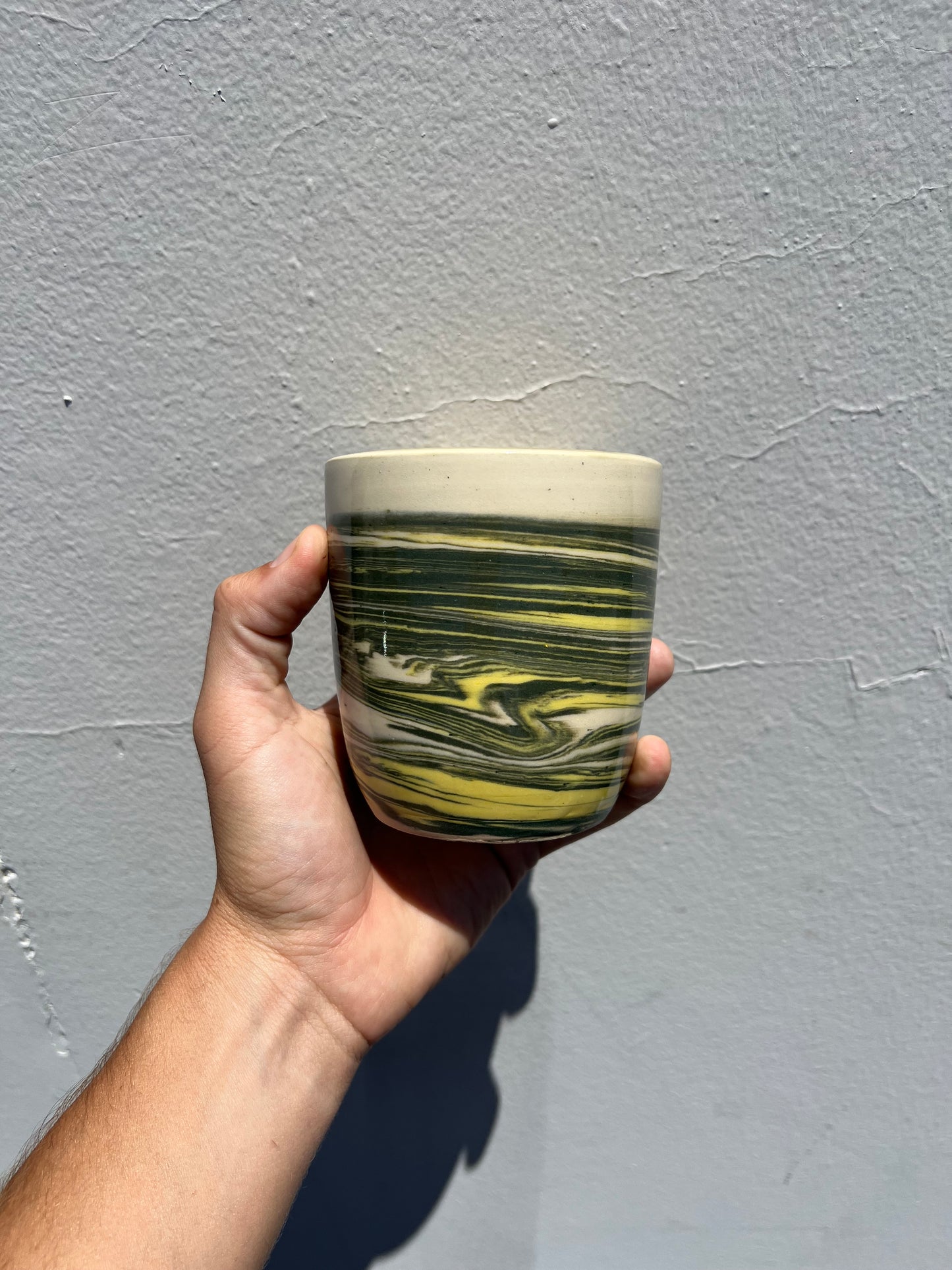 Green and Yellow Nerikomi Cup