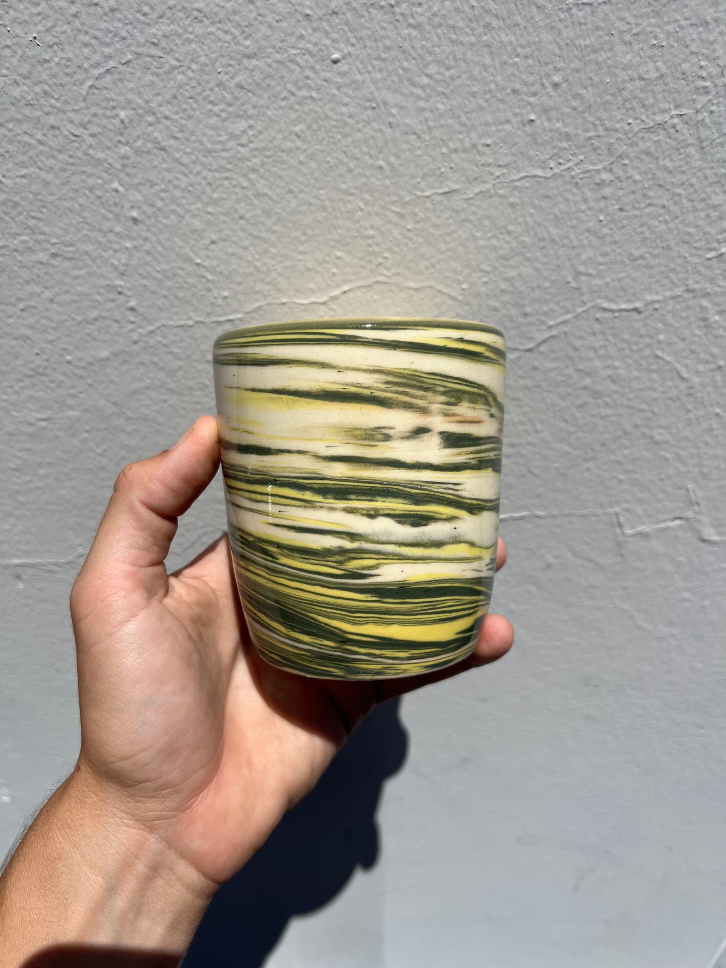 Green and Yellow Nerikomi Cup