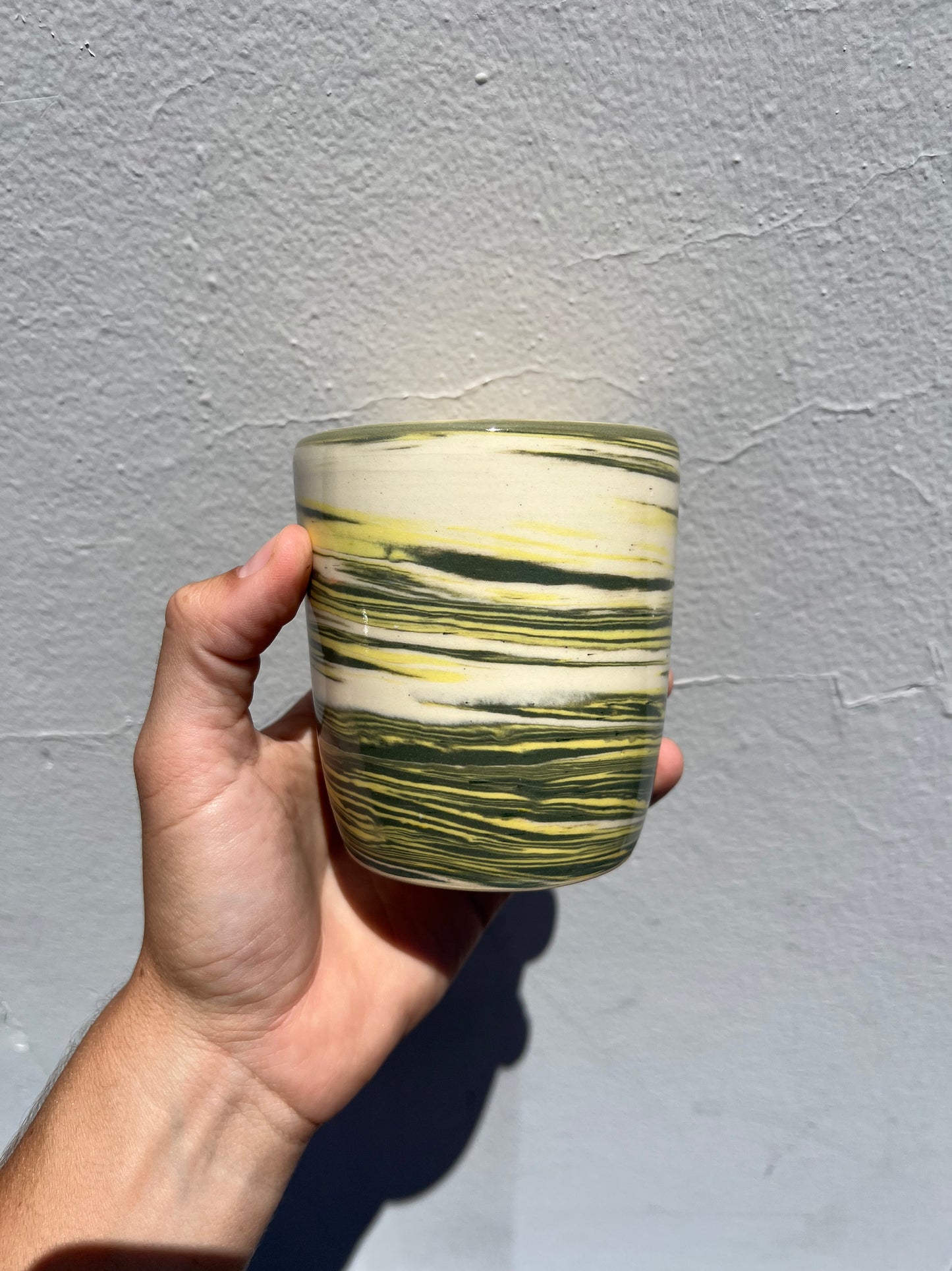 Green and Yellow Nerikomi Cup