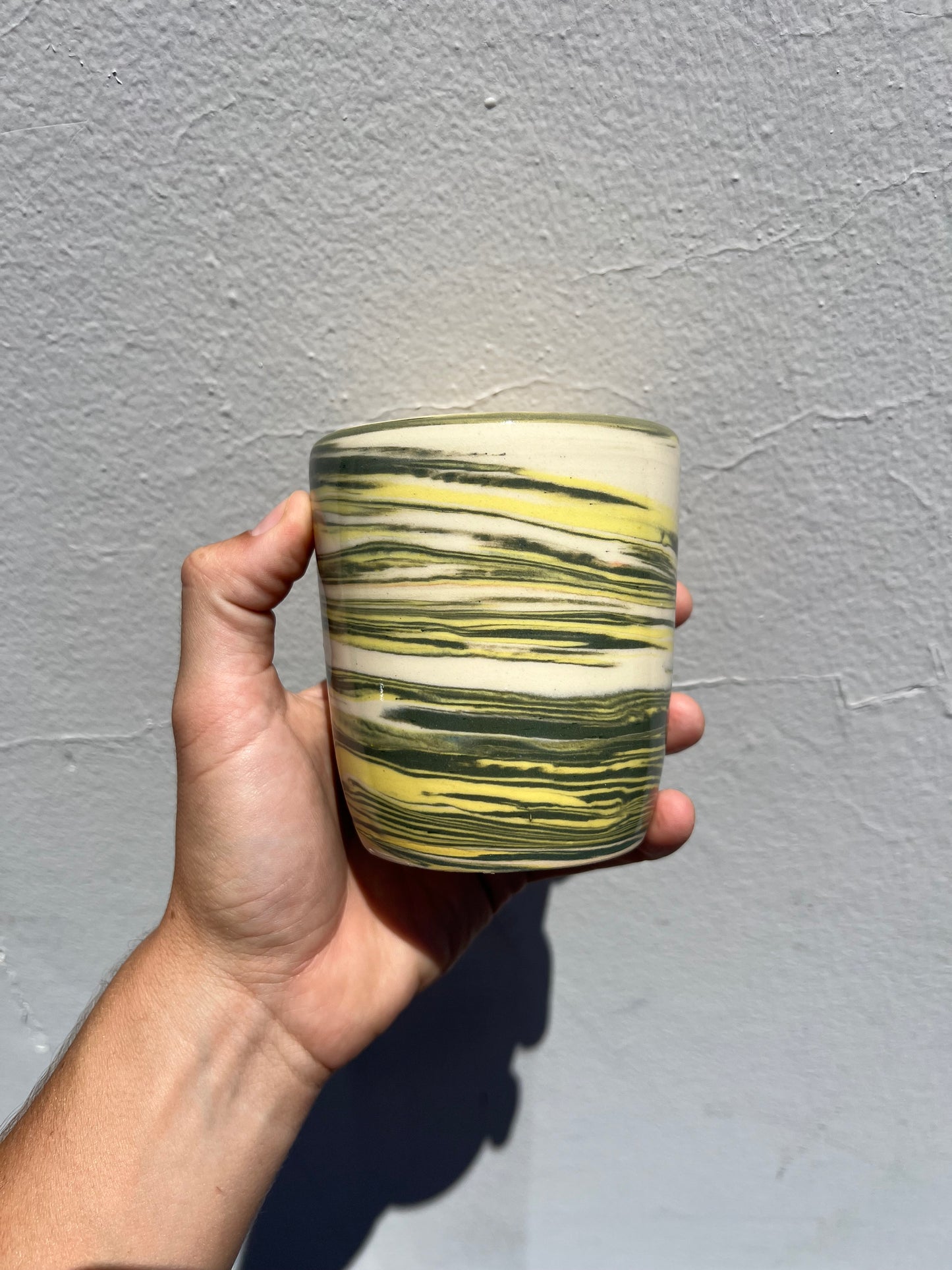 Green and Yellow Nerikomi Cup