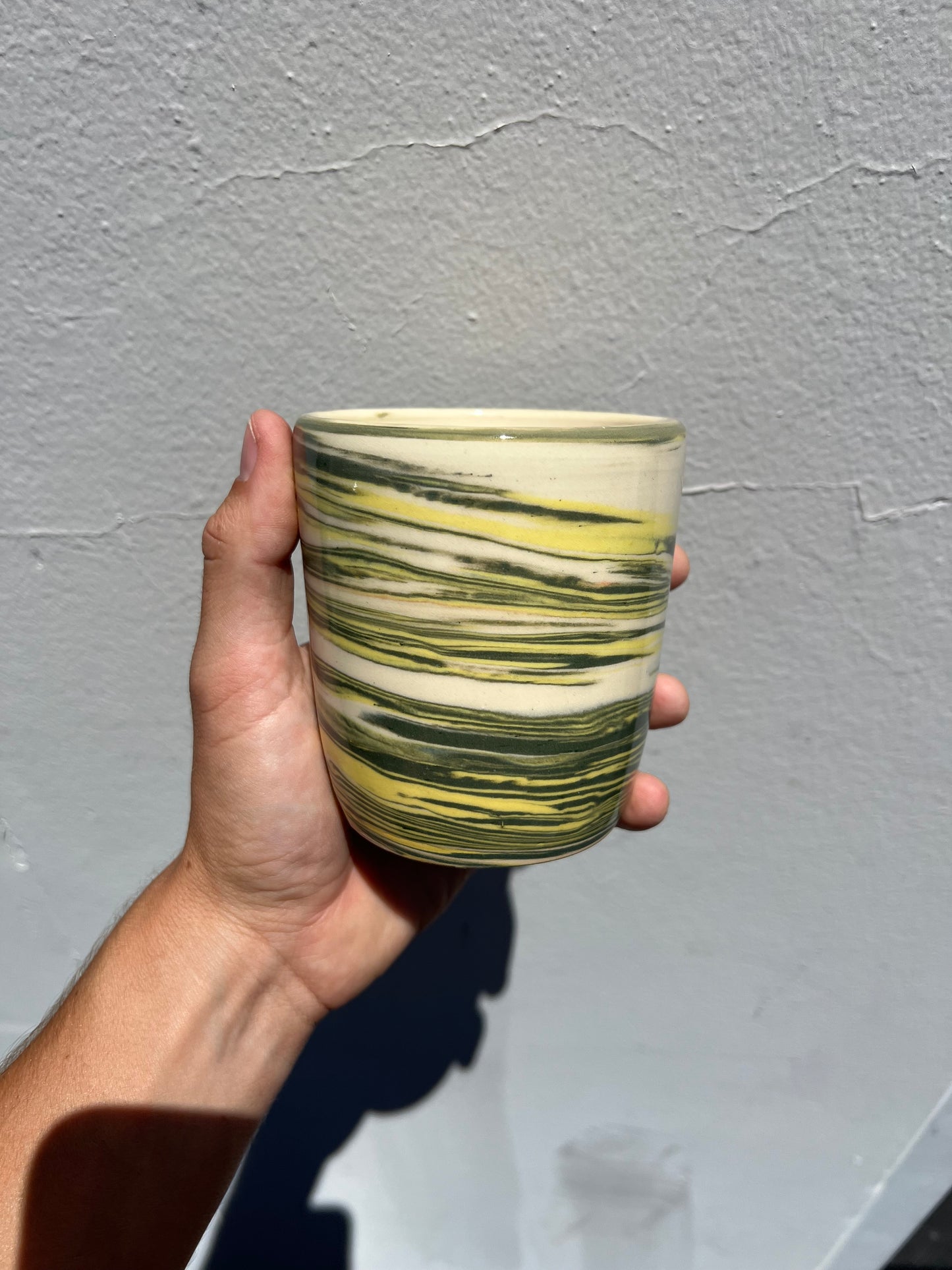 Green and Yellow Nerikomi Cup
