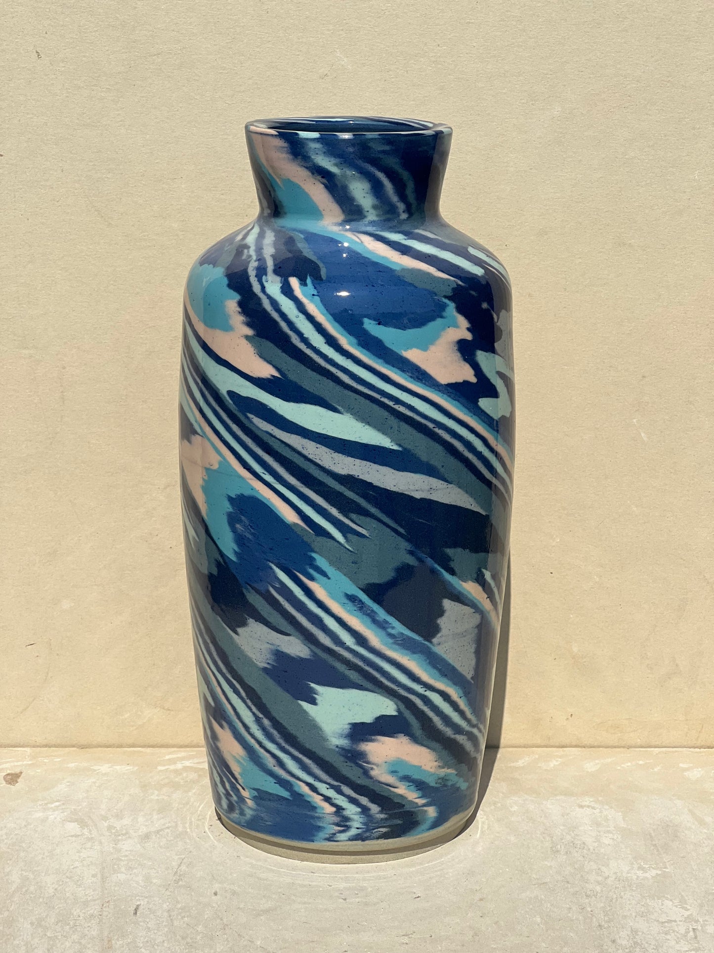 Blue Nerikomi Vase