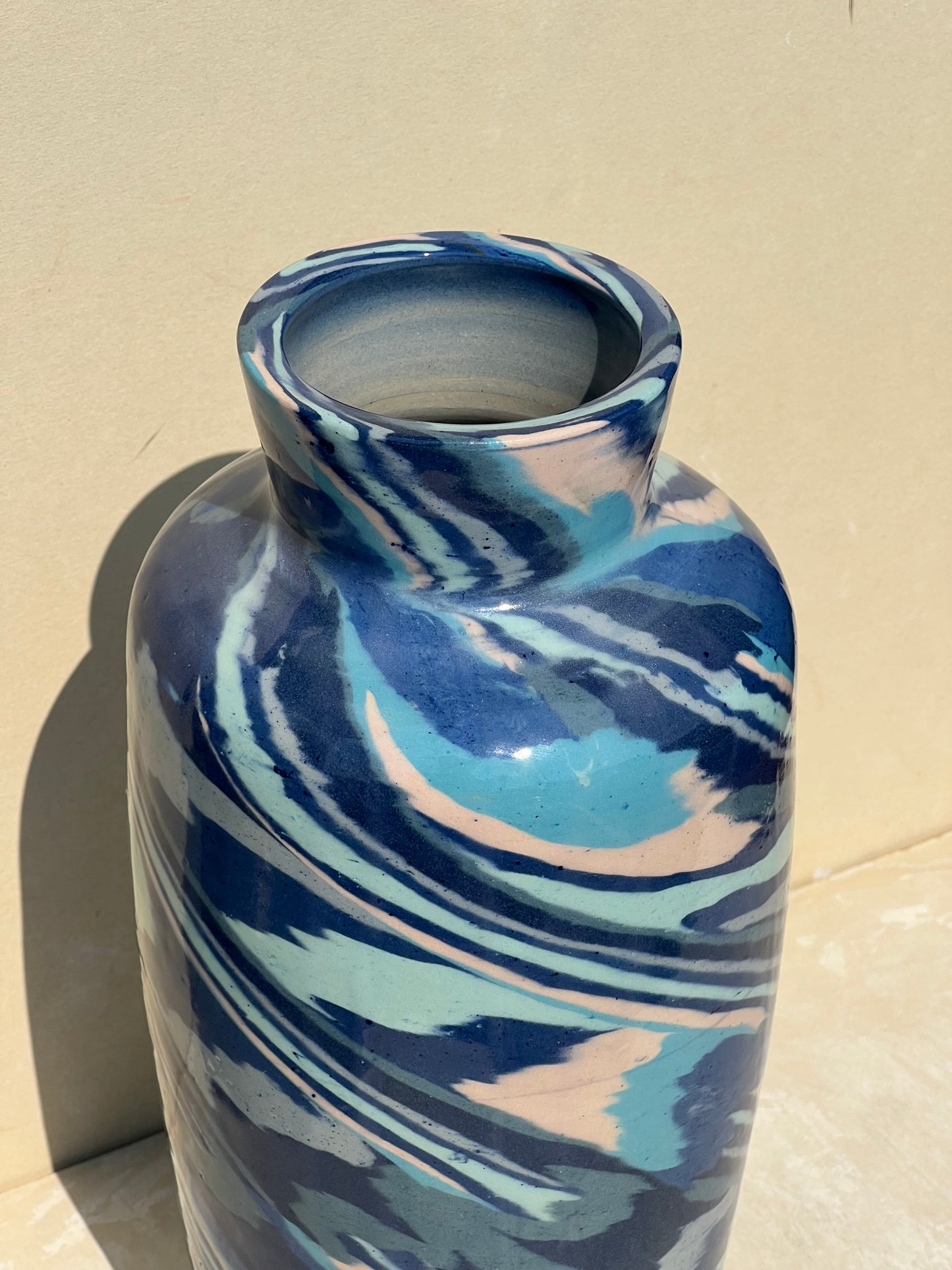 Blue Nerikomi Vase