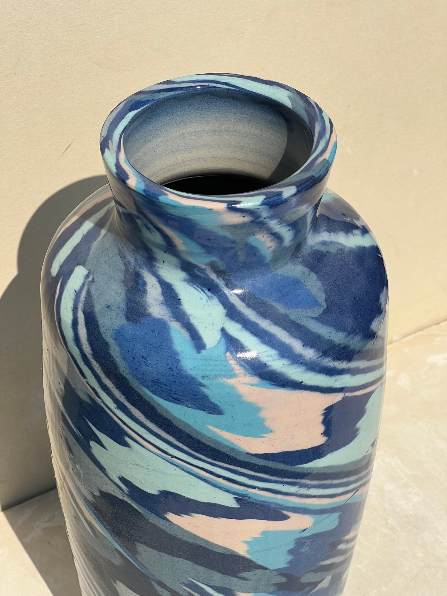 Blue Nerikomi Vase