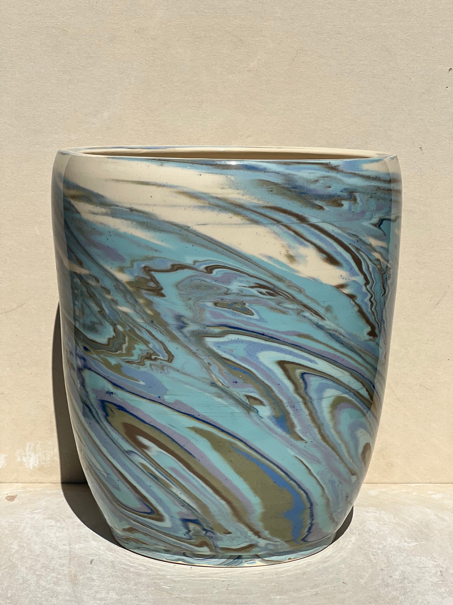 Marbled Nerikomi Blue and Green Planter