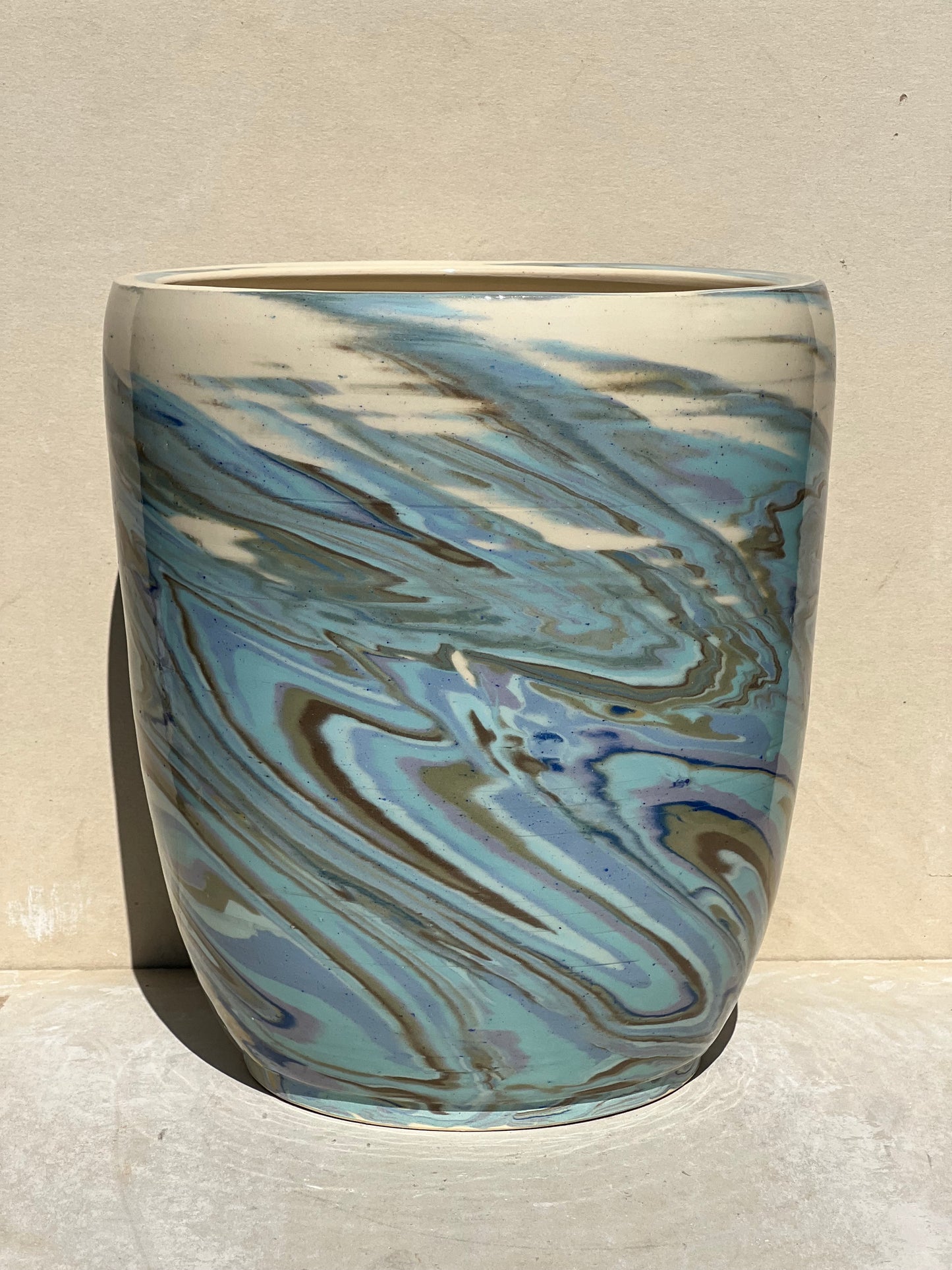 Marbled Nerikomi Blue and Green Planter