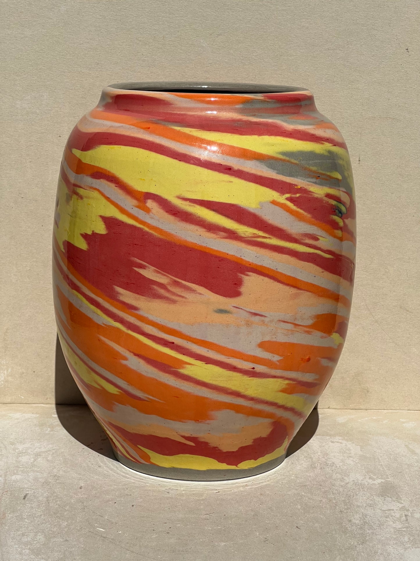Vibrant Colored Marbled Vase