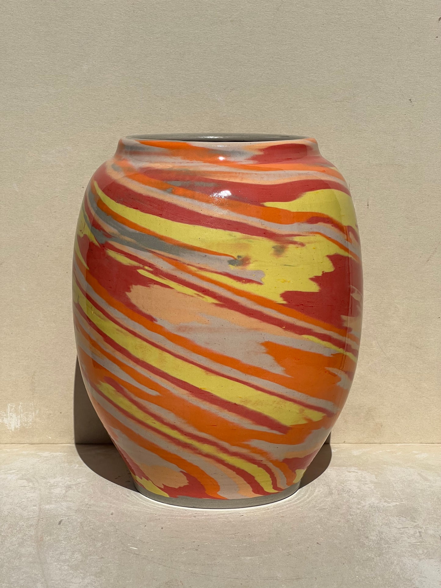 Vibrant Colored Marbled Vase