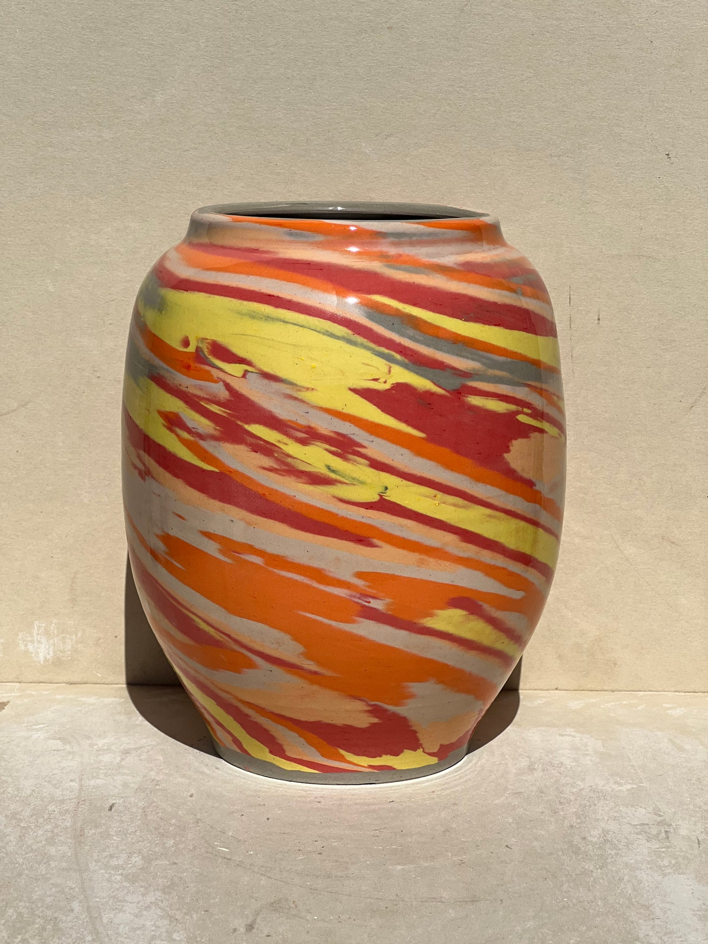Vibrant Colored Marbled Vase