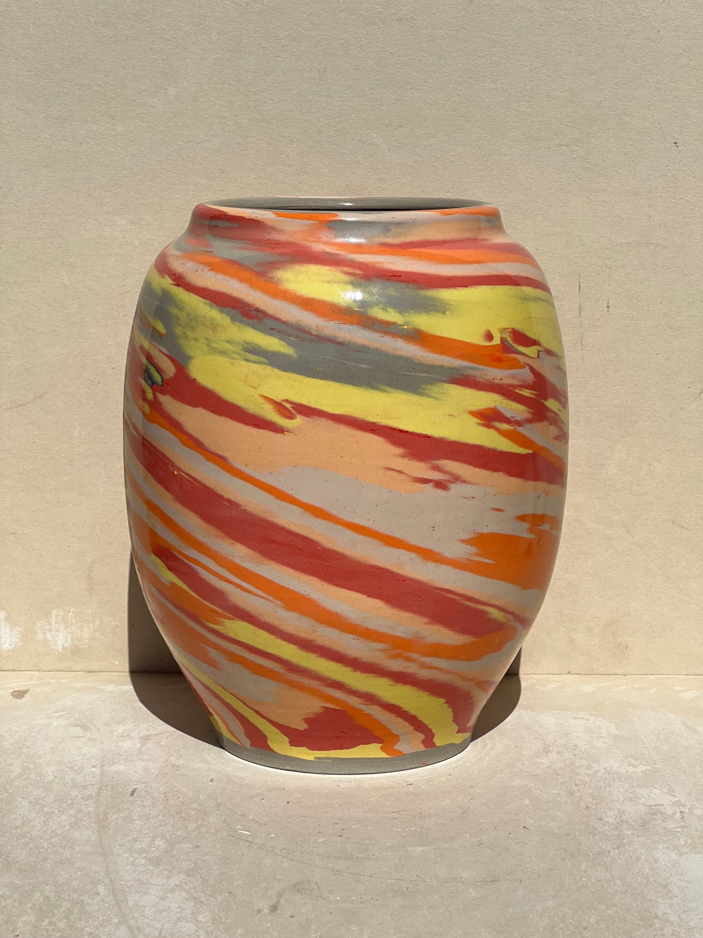 Vibrant Colored Marbled Vase