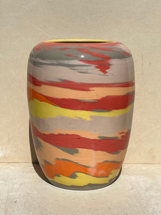 Vibrant Colored Marbled Vase
