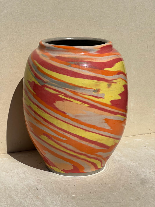 Vibrant Colored Marbled Vase