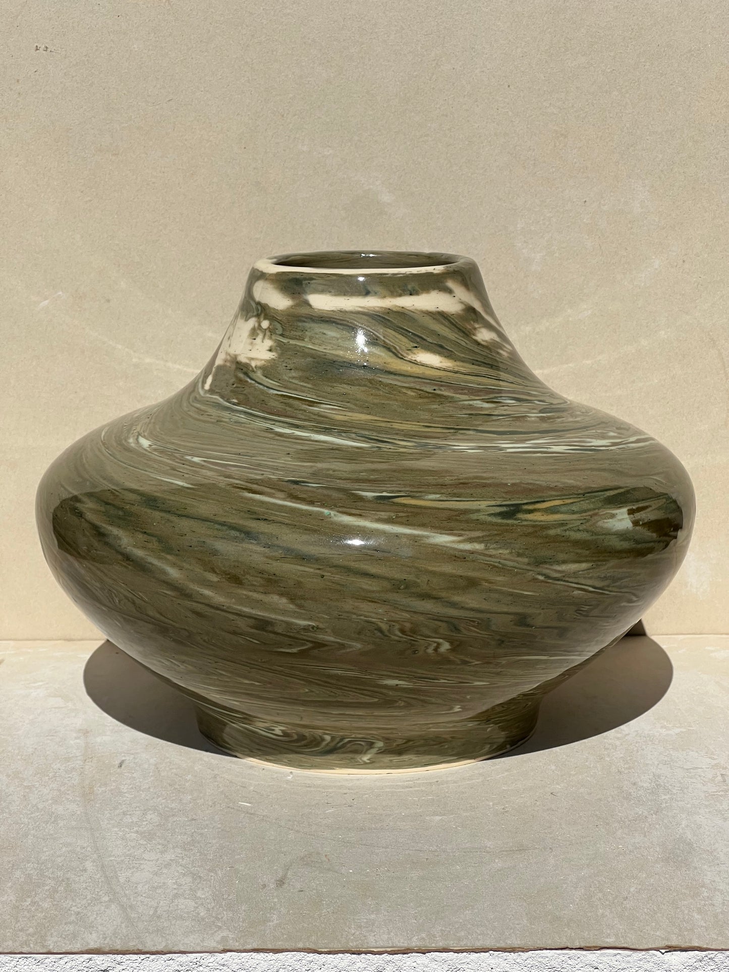 All Green Nerikomi Vase