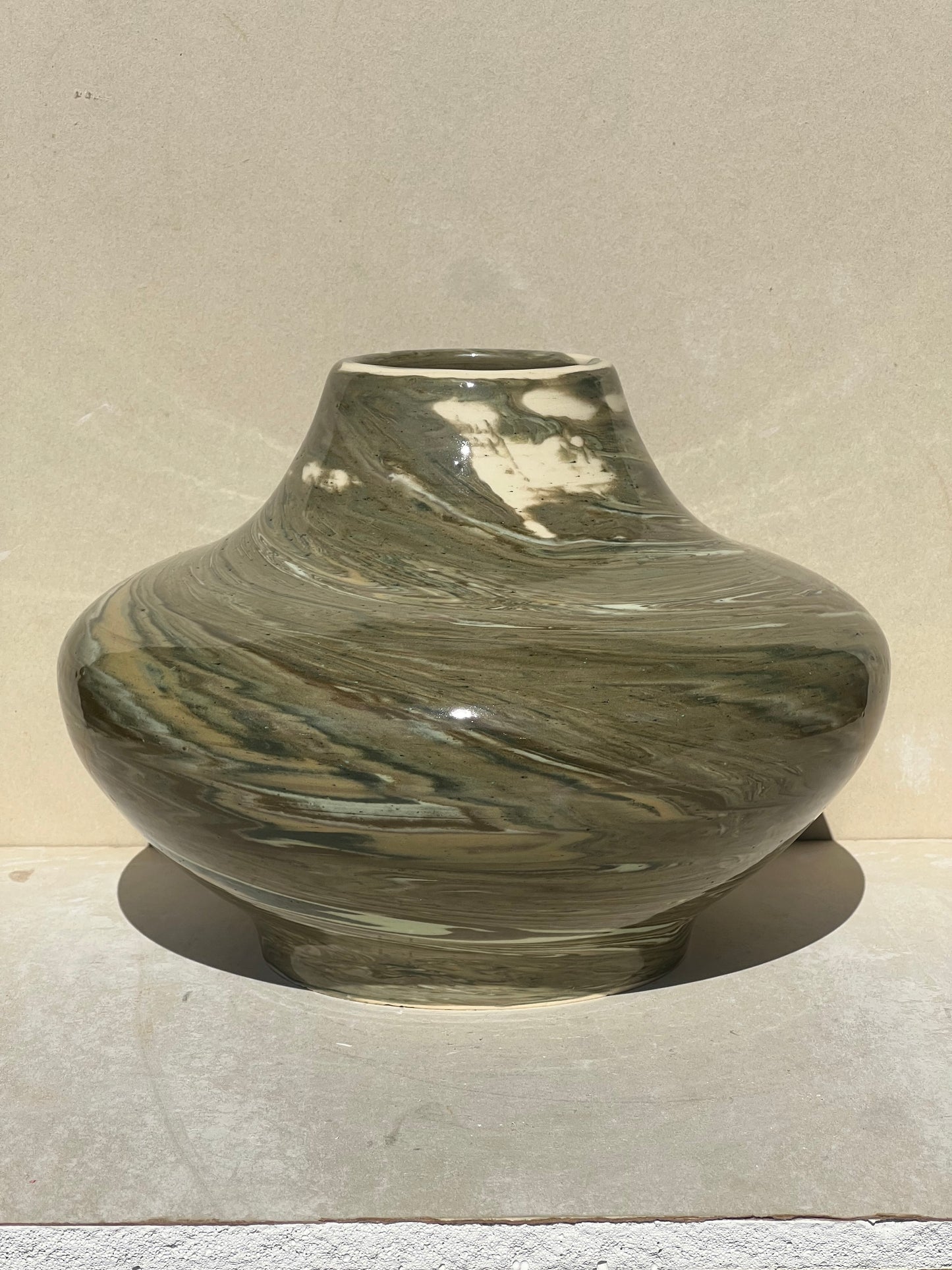 All Green Nerikomi Vase