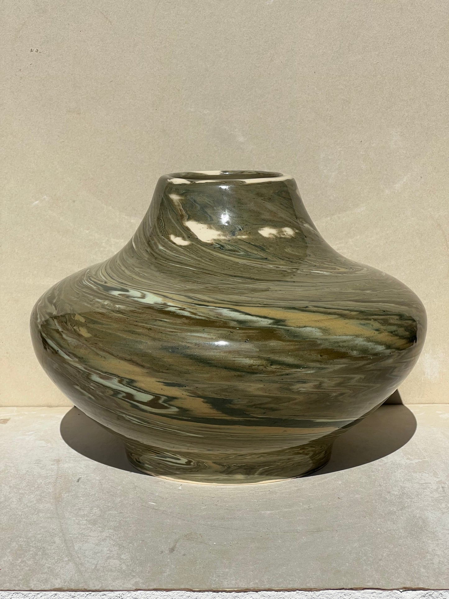 All Green Nerikomi Vase