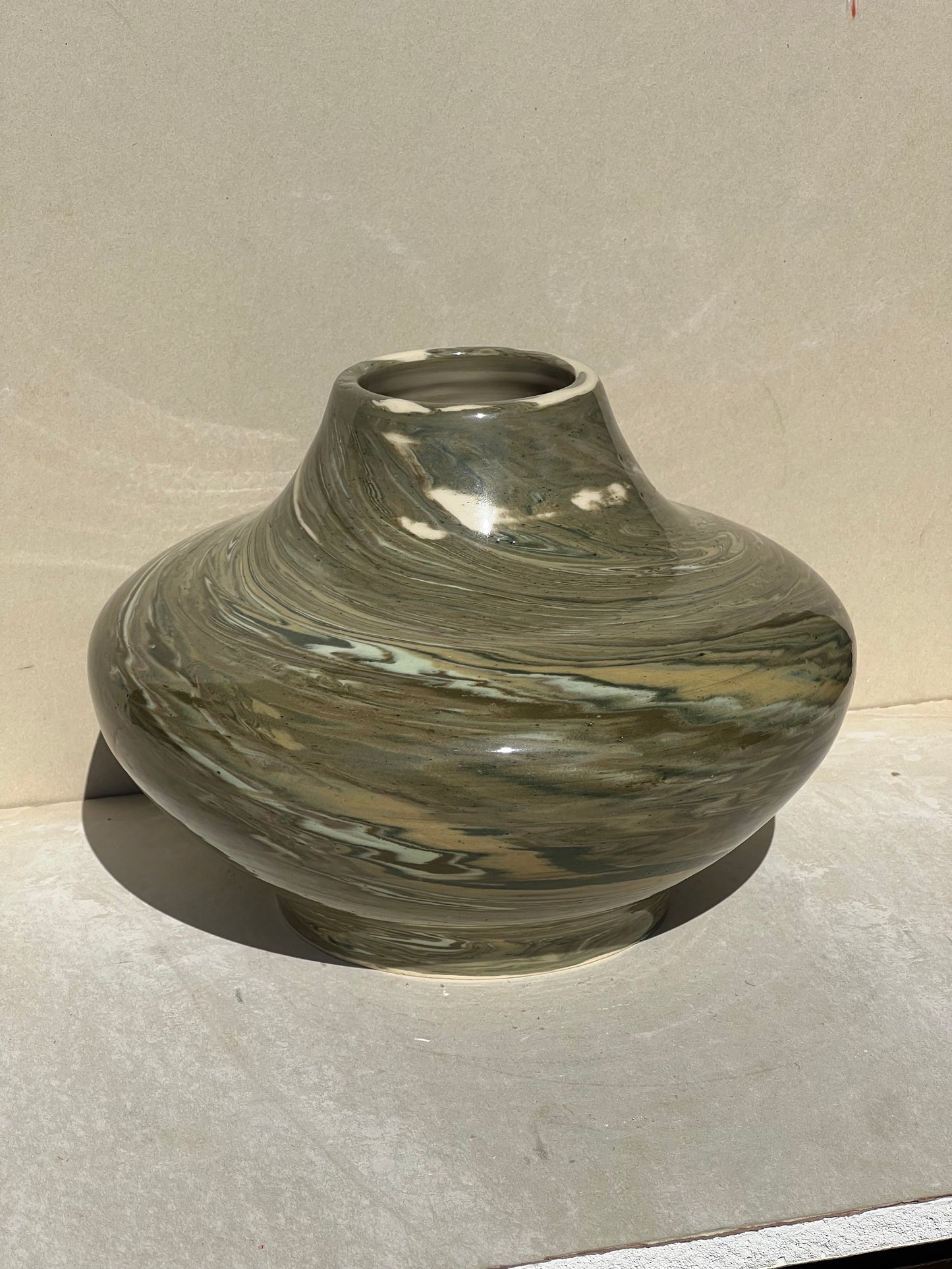 All Green Nerikomi Vase