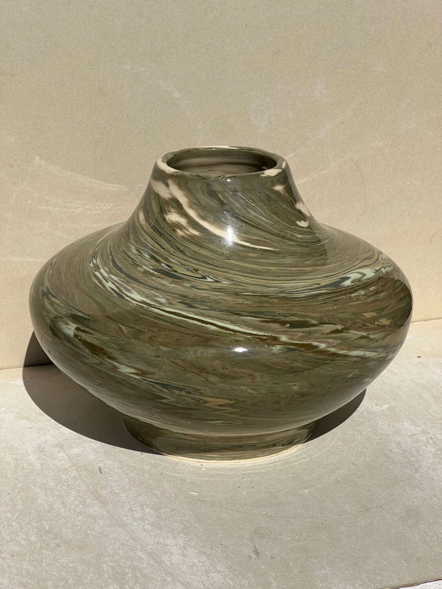 All Green Nerikomi Vase