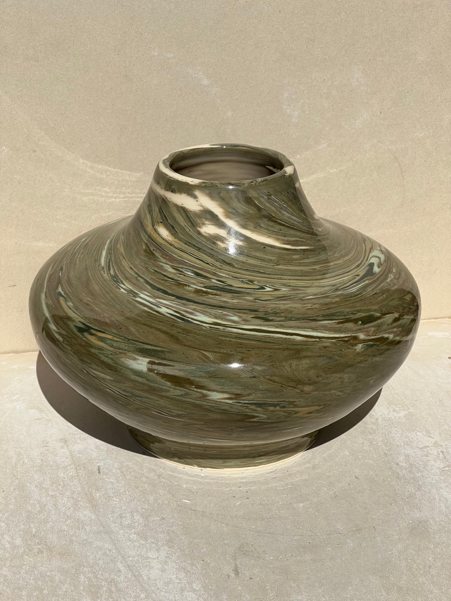 All Green Nerikomi Vase