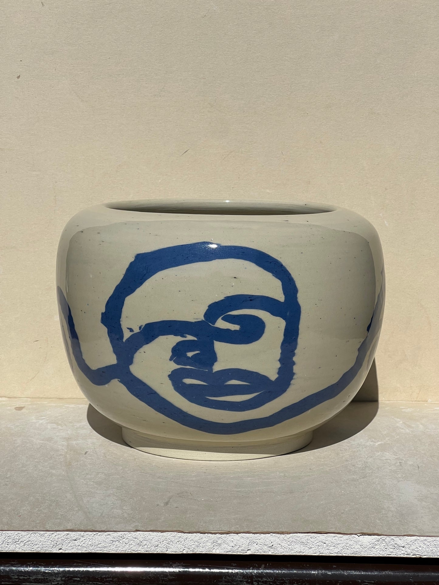 Blue Faces Vase