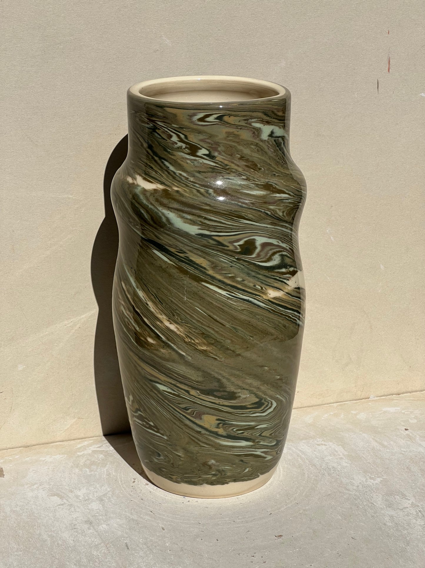 All Green Nerikomi Vase