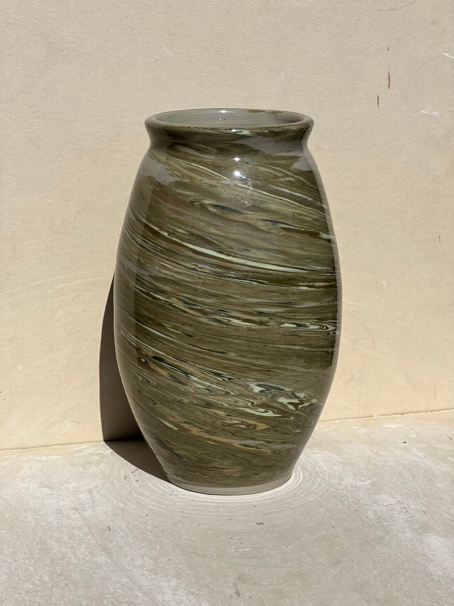 All Green Nerikomi Vase