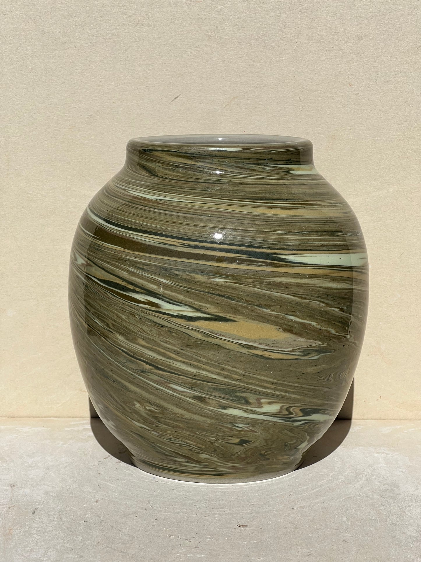 All Green Nerikomi Vase