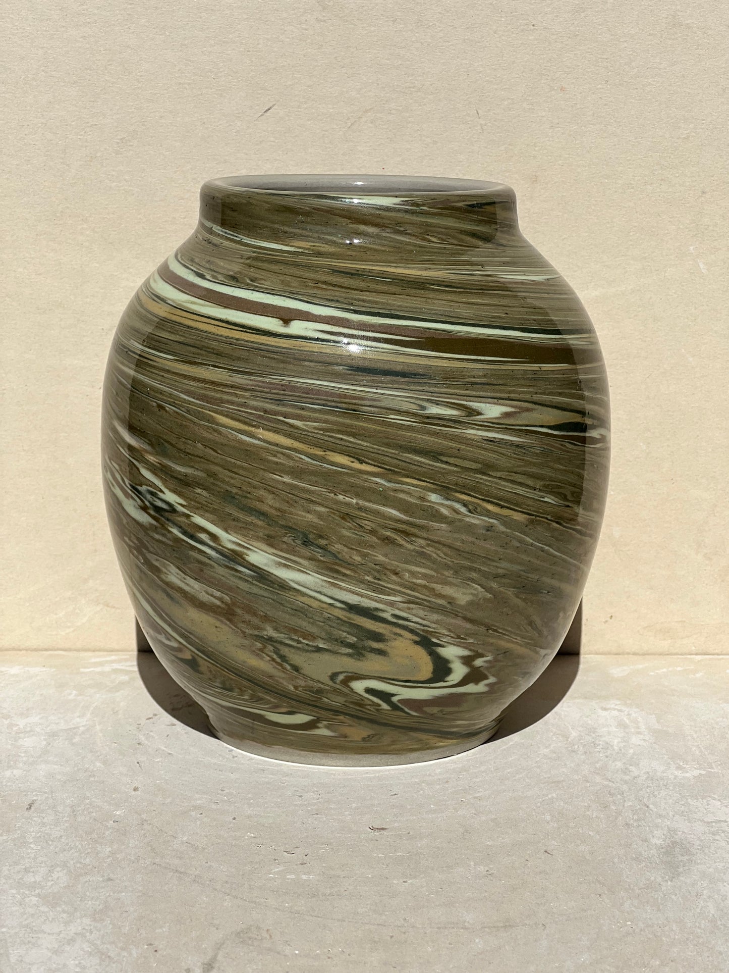 All Green Nerikomi Vase