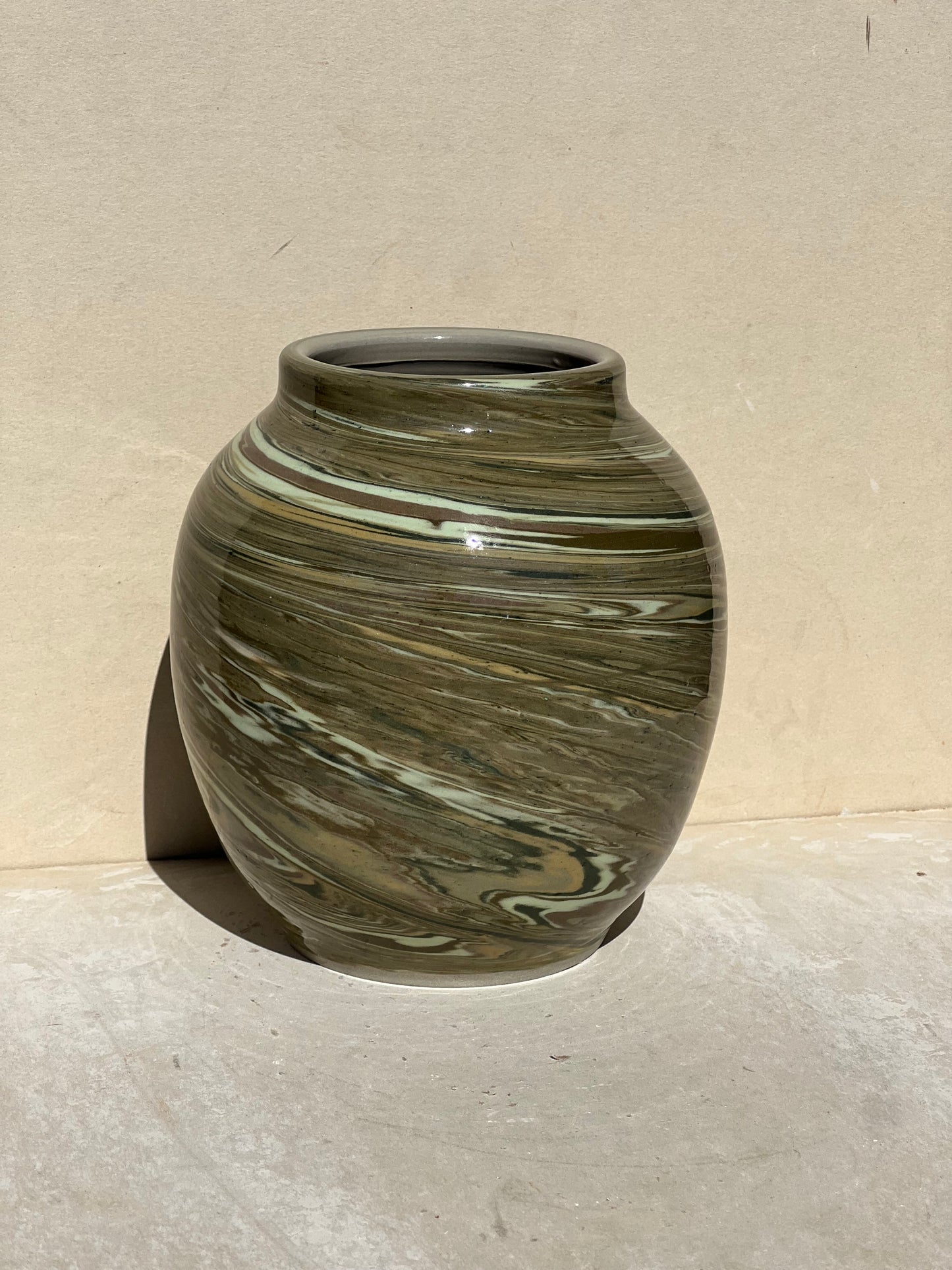 All Green Nerikomi Vase