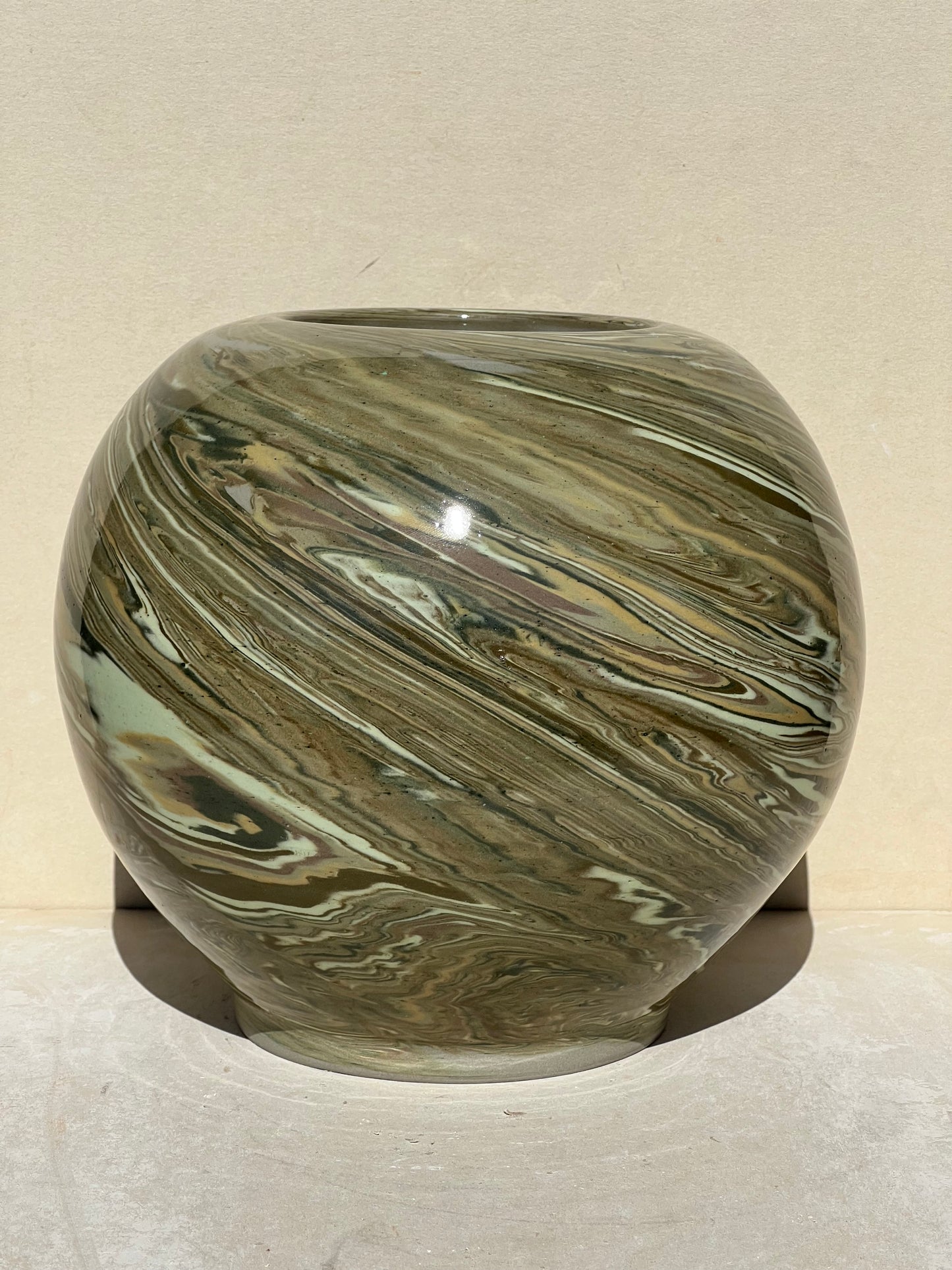 All Green Nerikomi Vase
