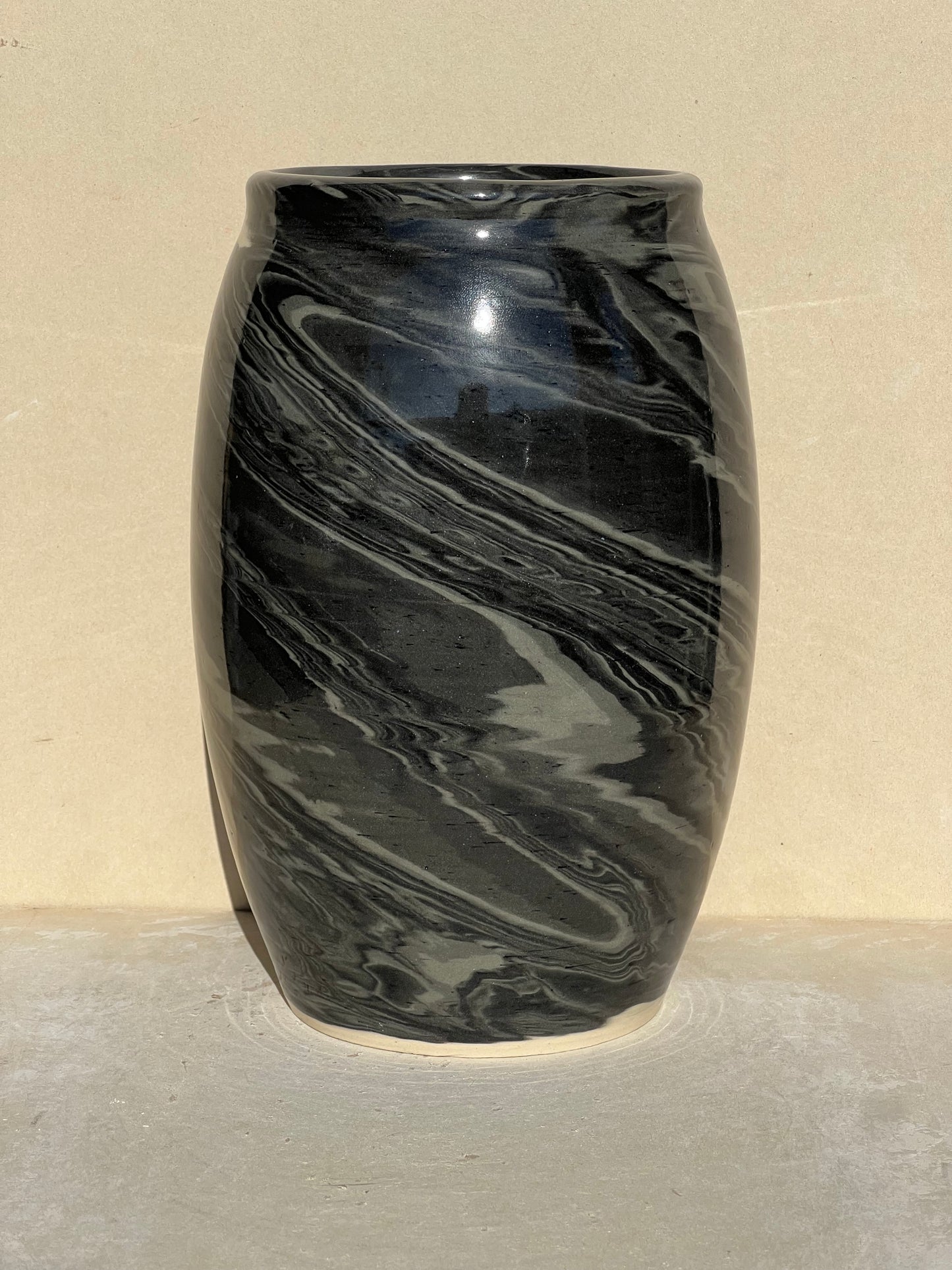 Black Gradient Nerikomi Vase